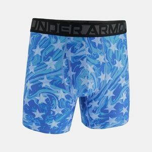 Under Armour Boxerjock 6” Freedom Boxer Briefs Mens Size‎ S 1383904 Blue Stars